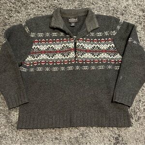 Woolrich 100% Lambs Wool Womens XL Petite Sweater Nordic